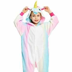 Unisex Kids Multicolored Unicorn Cosplay One-Piece